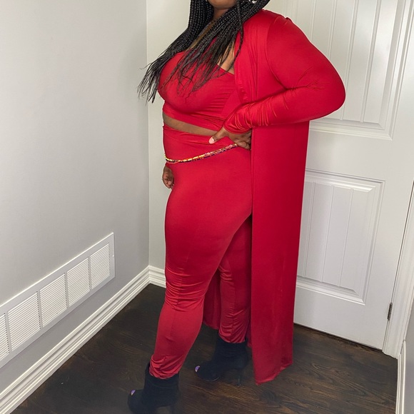 Red 3pc leggings set - Picture 4 of 5